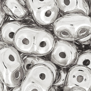 SuperDuo 2.5x5mm Silver Plated x10g