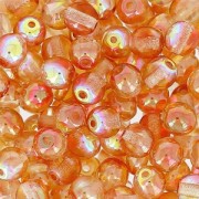 Round beads 4mm Crystal Orange Rainbow x50
