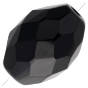 Faceted olive-shaped beads, 11x8 mm - Jet x20