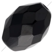 Faceted olive-shaped beads, 11x8 mm - Jet x20