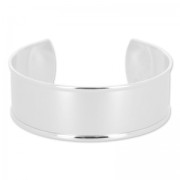 Brass bracelet base with curved edge 23x145mm silver tone  x1|raw }}