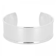 Brass bracelet base with curved edge 23x145mm silver tone  x1