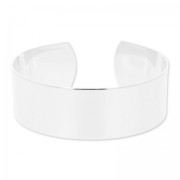 Brass bracelet base 20x180mm silver tone  x1|raw }}