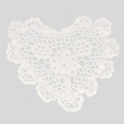 Doily lace heart pattern 20 cm White x1|raw }}