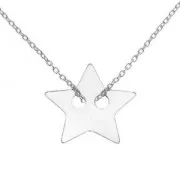 925 Sterling Silver to engrave two holes 15mm pendant x1