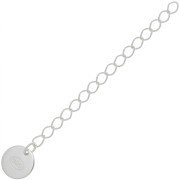 Chain extension mesh Rombo sequin circle 55 mm - Silver 925 x1