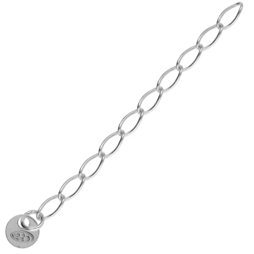 Chain extension mesh Rombo sequin circle 55 mm - Silver 925 x1