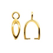 925 Sterling Silver Pendant Holder openwork12 mm gold tone plated x1