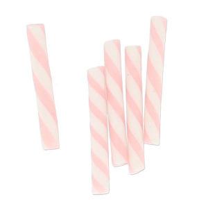 Mini straws in polymer clay 20x2.3 mm Light Rose x5
