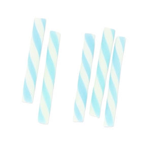 Mini straws in polymer clay 20x2.3 mm Aqua x5