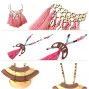 Spacer for collar half moon 56x21mm wood Natural x1