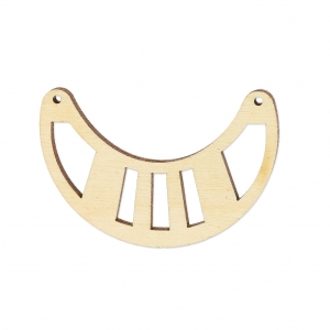 Spacer for collar half moon open work 50x31mm wood Natural x1