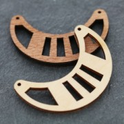 Spacer for collar half moon open work 50x31mm wood Natural x1