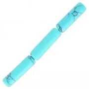 Beads Tubes turquoise imitation 13x4mm  x10