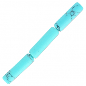 Beads Tubes turquoise imitation 13x4mm  x10