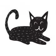 Stamp wooden support 5 x 3.8 cm Black cat x1