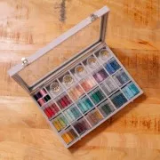 Round storage box 38.5 mm - Transparent x1