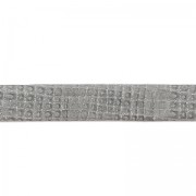 Double leather lace glitter varnish grid pattern 5 mm Grey x 50cm|raw }}