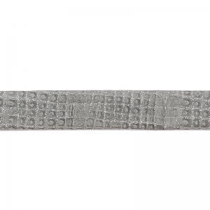 Double leather lace glitter varnish grid pattern 5 mm Grey x 50cm