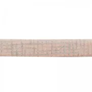 Double leather lace glitter varnish grid pattern 5 mm Light Rose x 50cm