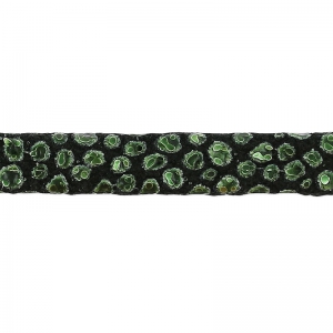 Double lace leather suede imitation fish 5 mm Mandallic Khaki x 50cm