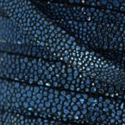 Double lace mandallic leather suede imitation poisson 10 mm Mandallic blue x