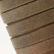 Double lace leather suede iridescent 10 mm Brown x 50cm