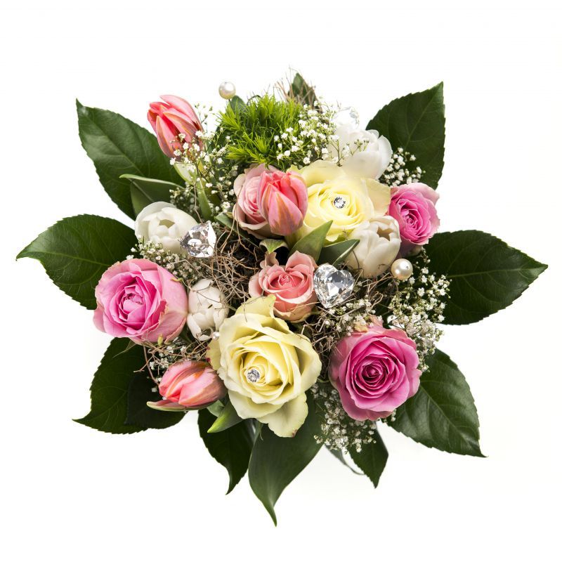 Flower Pin Swarovski cabochon 4120 25x18 mm rhodium ...