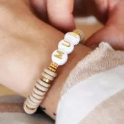 Heishi ceramic rondelle beads 8.5 mm Light Rose mat x20