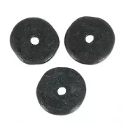 Heishi beads ceramic rondelles 8.5 mm Matt black x20
