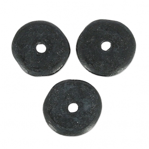 Heishi beads ceramic rondelles 8.5 mm Matt black x20