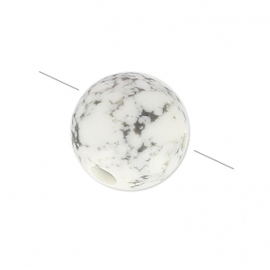 Bead Guru bead 3 holes 8 mm Howlite x1