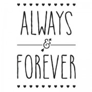 Hotfix transfer Always and Forever 24.8x17 cm Black x1|raw }}