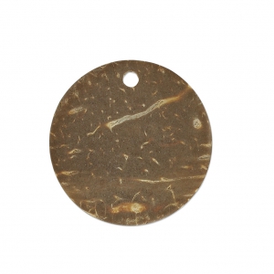 Pendentifs coco disques 23 mm Marron x5