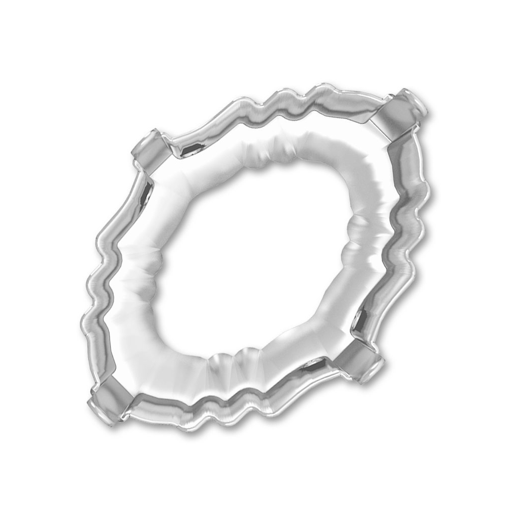 Cabochon setting 4926 Oval Tribe 19x14mm Rhodium tone - Perles & Co