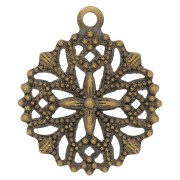 Filigreed charms bronze tone 15mm x5|raw }}