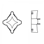 Cabochon setting PureCrystal 4927 Rhombus Tribe 19x17mm Rhodium tone