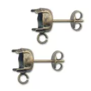 Cabochon Earstuds 1028/1088 8mm bronze tone x2