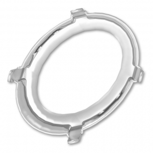 Cabochon setting PureCrystal 4122 Oval Rivoli 8x6mm Rhodium tone