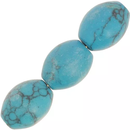 Beads Turquoise Synthetic olive-shaped bead 14x10mm x5