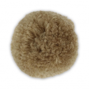 Round synthetic pompom 3 cm Dark Beige x1