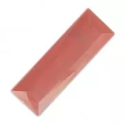 synthetic Cabochon Baguette 30x10mm Marbled imitiation Coral x1