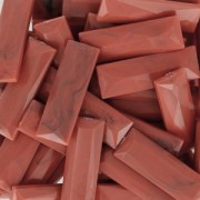 synthetic Cabochon Baguette  30x10mm Marbled imitiation Coral x1
