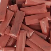 synthetic Cabochon Baguette 30x10mm Marbled imitiation Coral x1