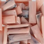 synthetic Cabochon Baguette  30x10mm Marbled imitiation Rose x1