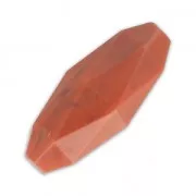 Faceted synthetic Olive 24x10 mm Marbled imitation Coral x1