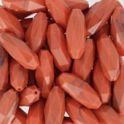 Faceted synthetic Olive 24x10 mm Marbled imitation Coral x1