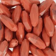 Faceted synthetic Olive 24x10 mm Marbled imitation Coral x1