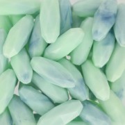 Faceted synthetic Olive 24x10 mm Marbled imitation Mint x1