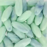 Faceted synthetic Olive 24x10 mm Marbled imitation Mint x1